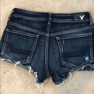 Dark wash AE jean shorts